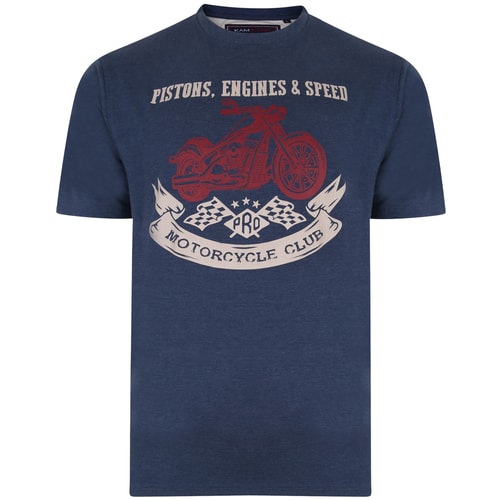 KAM Pistons Motor Club Acid Wash Tee Insignia Marl